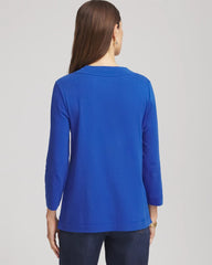 Chico's Women | Pima Cotton 3/4 Sleeve Tee COBALT STONE