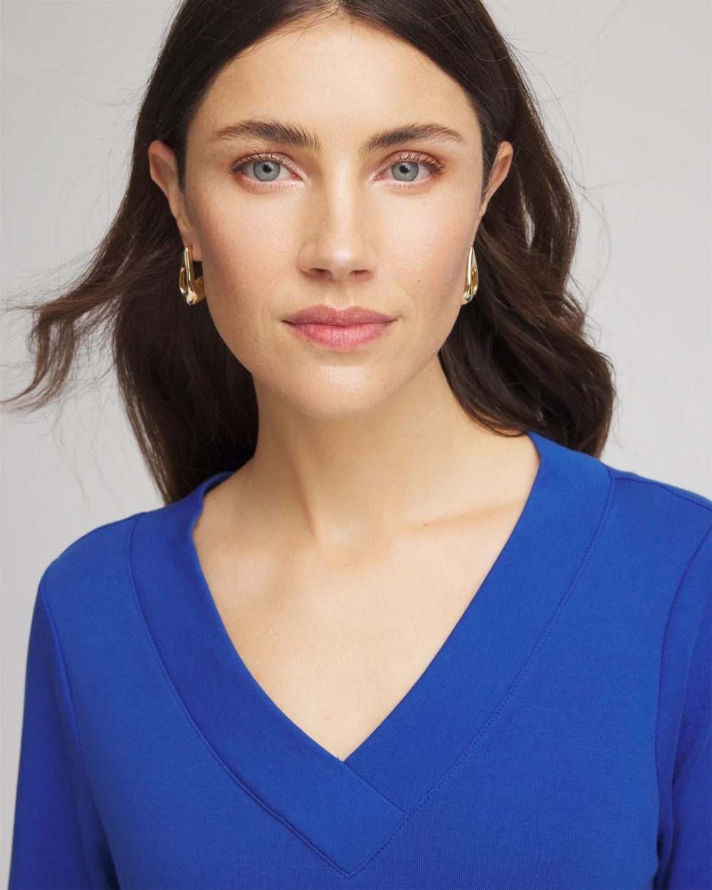 Chico's Women | Pima Cotton 3/4 Sleeve Tee COBALT STONE
