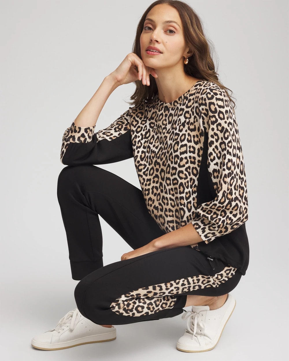 Chico's Women | Zenergy® Animal-Print Bungee Top NATURAL TAN