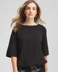 Chico's Women | Boatneck Bubble-Hem Top BLACK