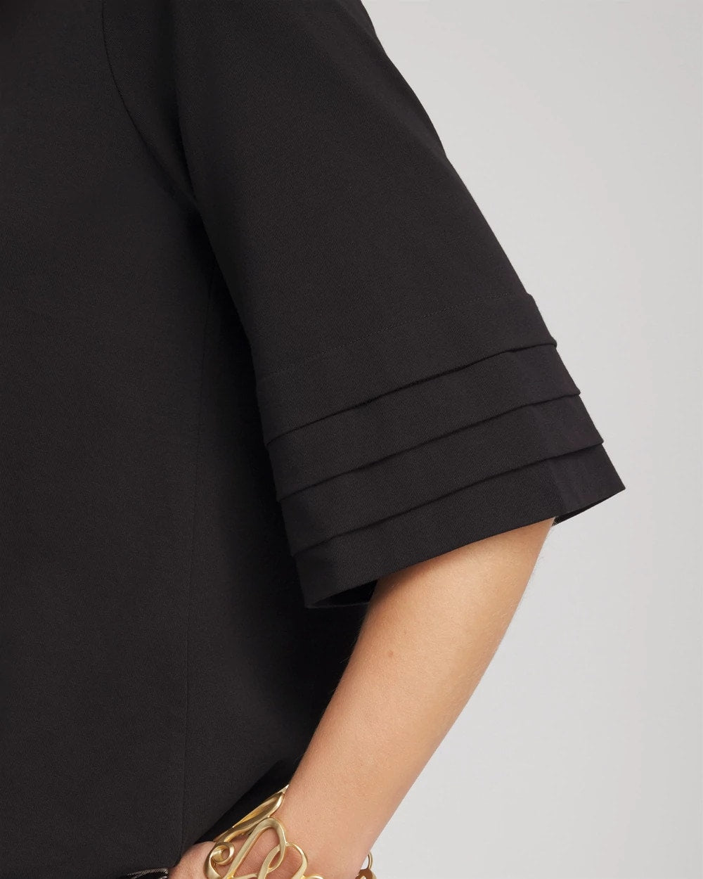 Chico's Women | Boatneck Bubble-Hem Top BLACK