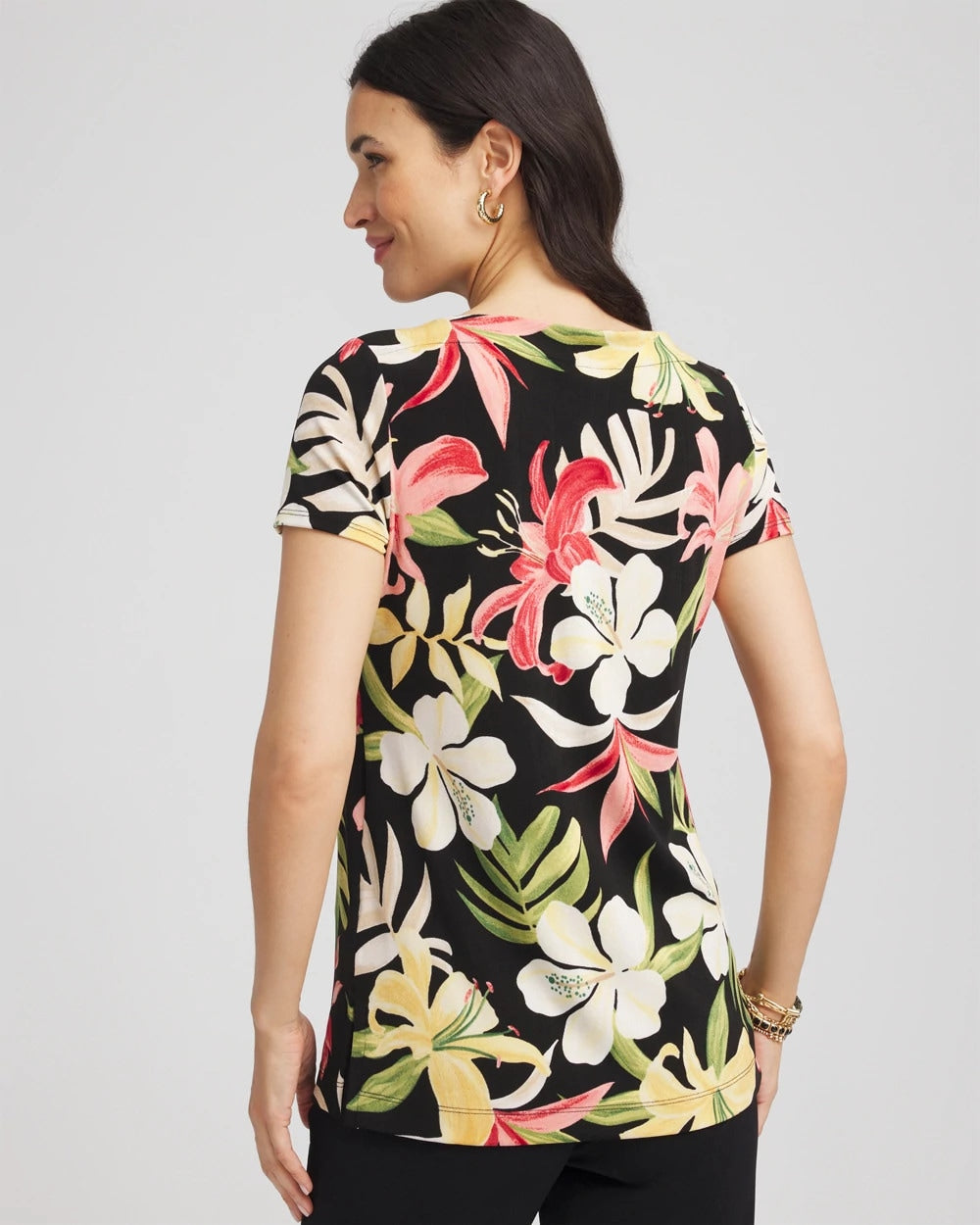 Chico's Women | Travelers™ Tropical-Lily Tunic GOLDEN CHAMOIS