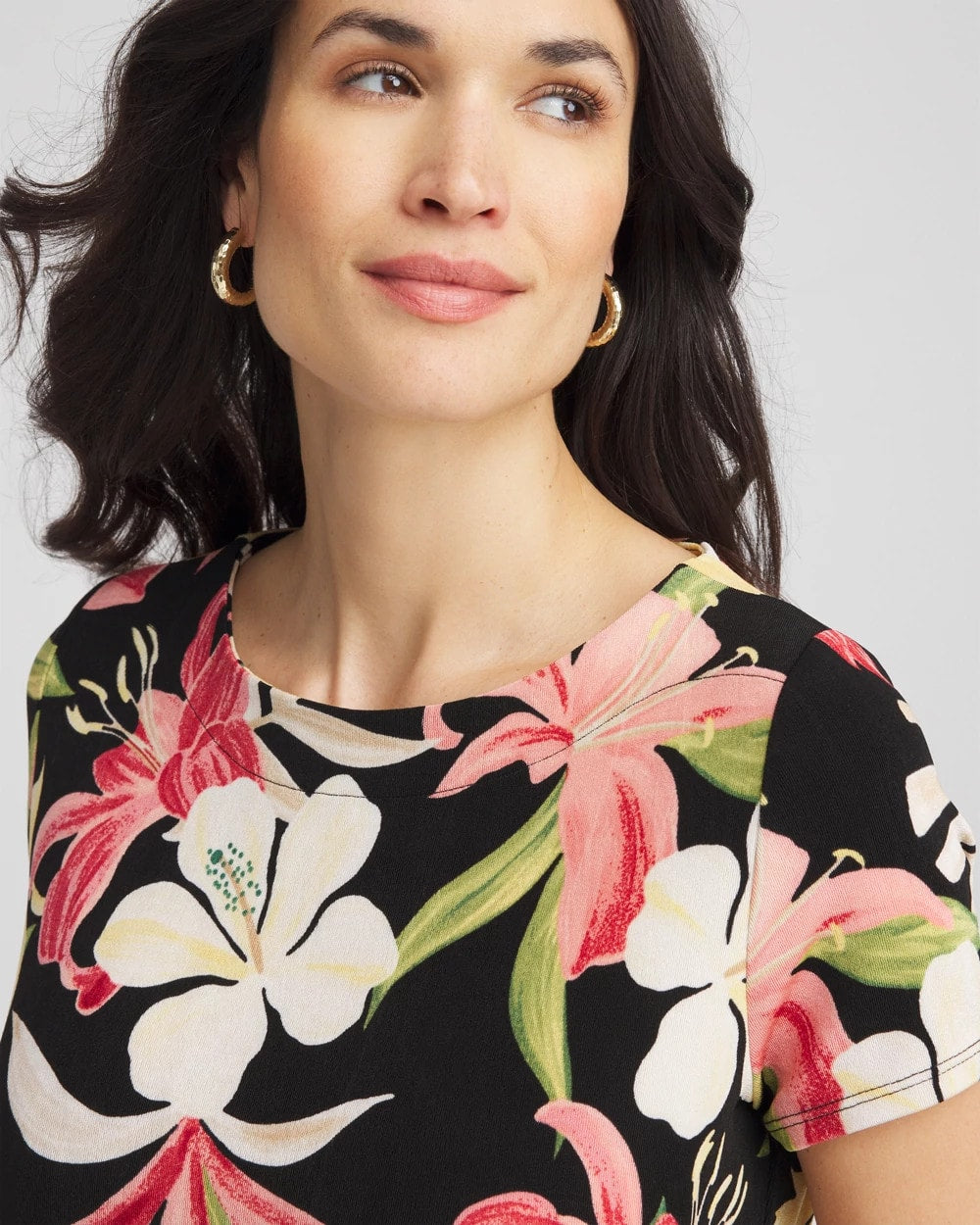 Chico's Women | Travelers™ Tropical-Lily Tunic GOLDEN CHAMOIS