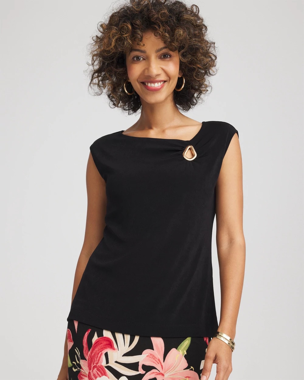 Chico's Women | Travelers™ Asymmetrical Top TRAVELERS BLACK