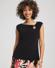 Chico's Women | Travelers™ Asymmetrical Top TRAVELERS BLACK