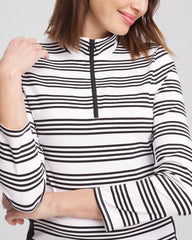 Chico's Women | Zenergy® UPF Stripe Long Sleeve Top BLACK
