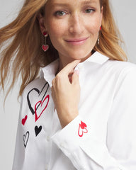 Chico's Women | No Iron™ Valentine's Day Embroidered Tunic OPTIC WHITE