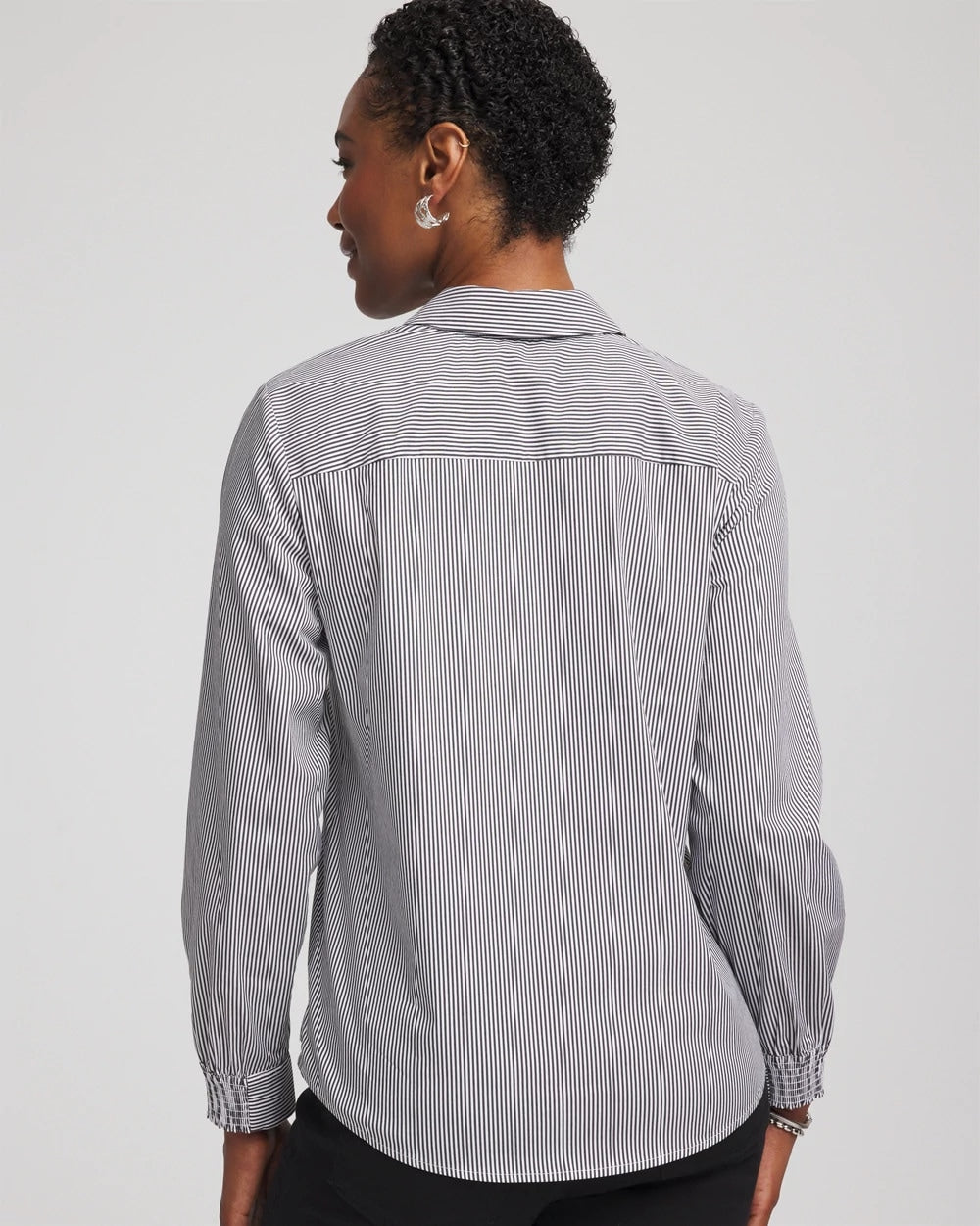 Chico's Women | Poplin Stripe Shirt BLACK