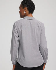 Chico's Women | Poplin Stripe Shirt BLACK