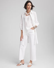 Chico's Women | Pintuck Placket Linen Tunic ALABASTER