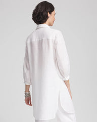 Chico's Women | Pintuck Placket Linen Tunic ALABASTER