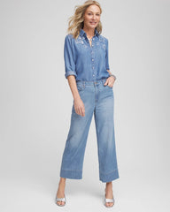 Chico's Women | Embroidered Tencel™ Denim Shirt VIOLA WASH