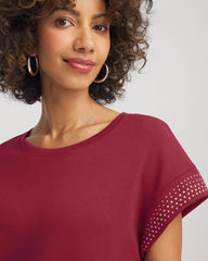 Chico's Women | Zenergy® Embellished Short-Sleeve Top RUSSET RED