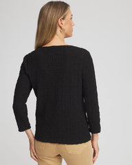 Chico's Women | Textured Scoopneck Cardigan BLACK