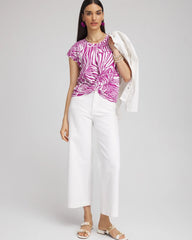 Chico's Women | Jungle Inverted Knot Front Tee AFRICAN VIOLET