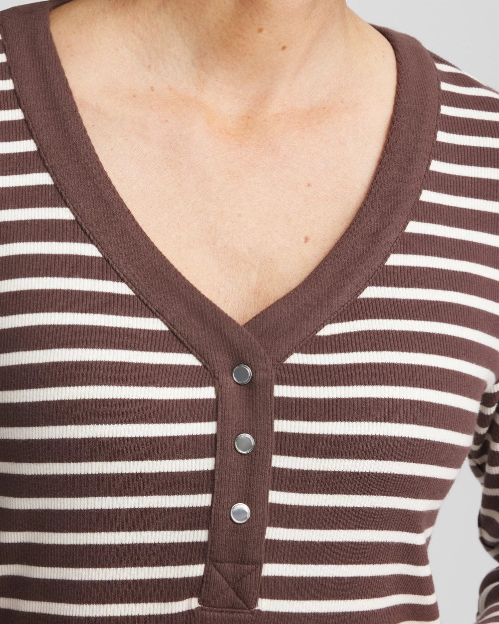 Zenergy® Ribbed Striped Henley Tee