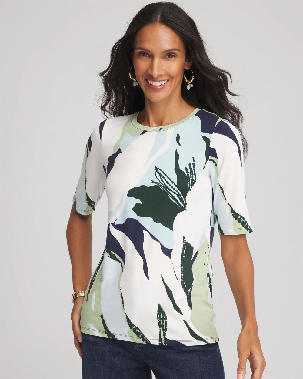 Touch of Cool™ Elbow-Sleeve Perfect Tee