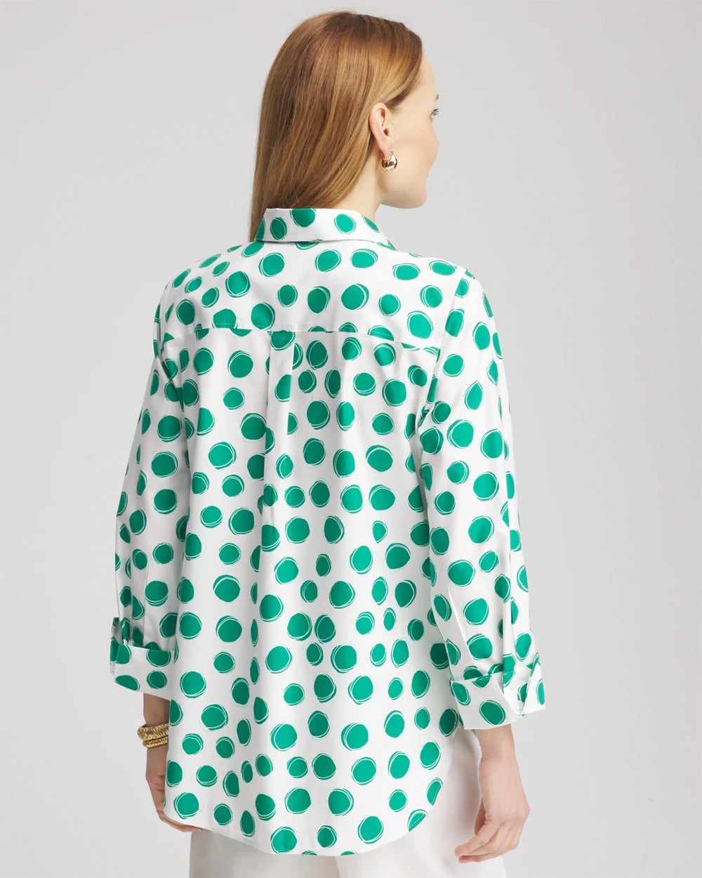 No Iron™ Polka-Dot Sateen Shirt