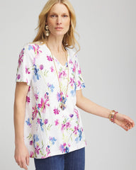 Chico's Women | Wildflower Slub V-Neck Tee ALABASTER