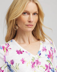 Chico's Women | Wildflower Slub V-Neck Tee ALABASTER