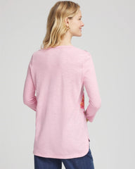Chico's Women | Floral 3/4 Sleeve Tee ROSE SHADOW