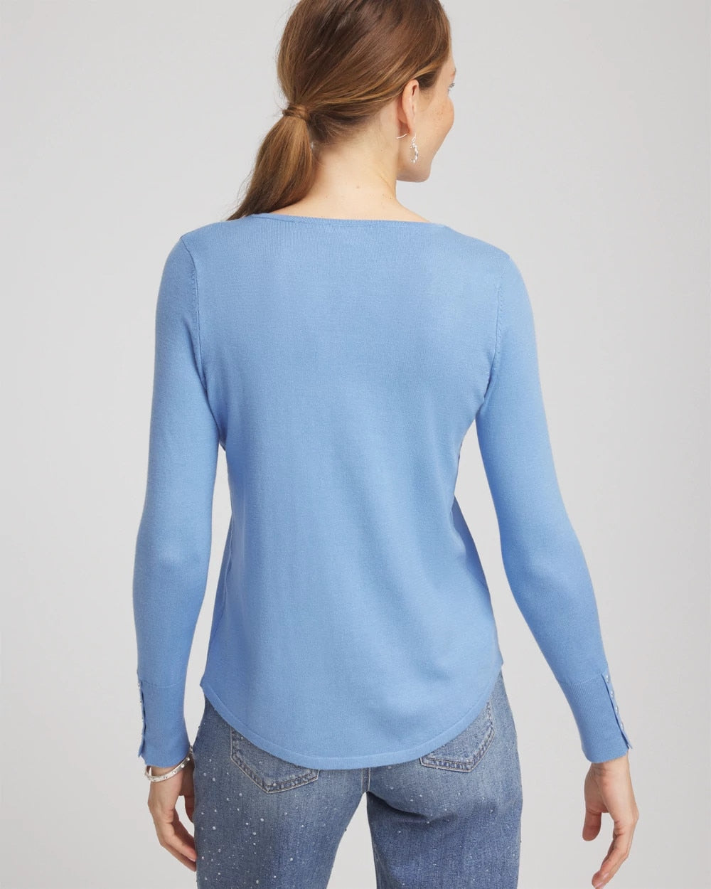 Chico's Women | Ella V-Neck Pullover Sweater TIDAL BLUE