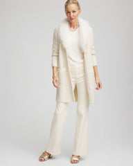 Chico's Women | Fur Trim Cardigan ENGLISH CREAM