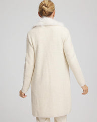 Chico's Women | Fur Trim Cardigan ENGLISH CREAM