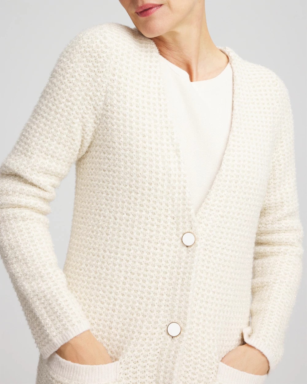 Chico's Women | Fur Trim Cardigan ENGLISH CREAM