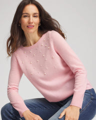 Chico's Women | Embellished Cashmere Pullover Sweater BLUSHED