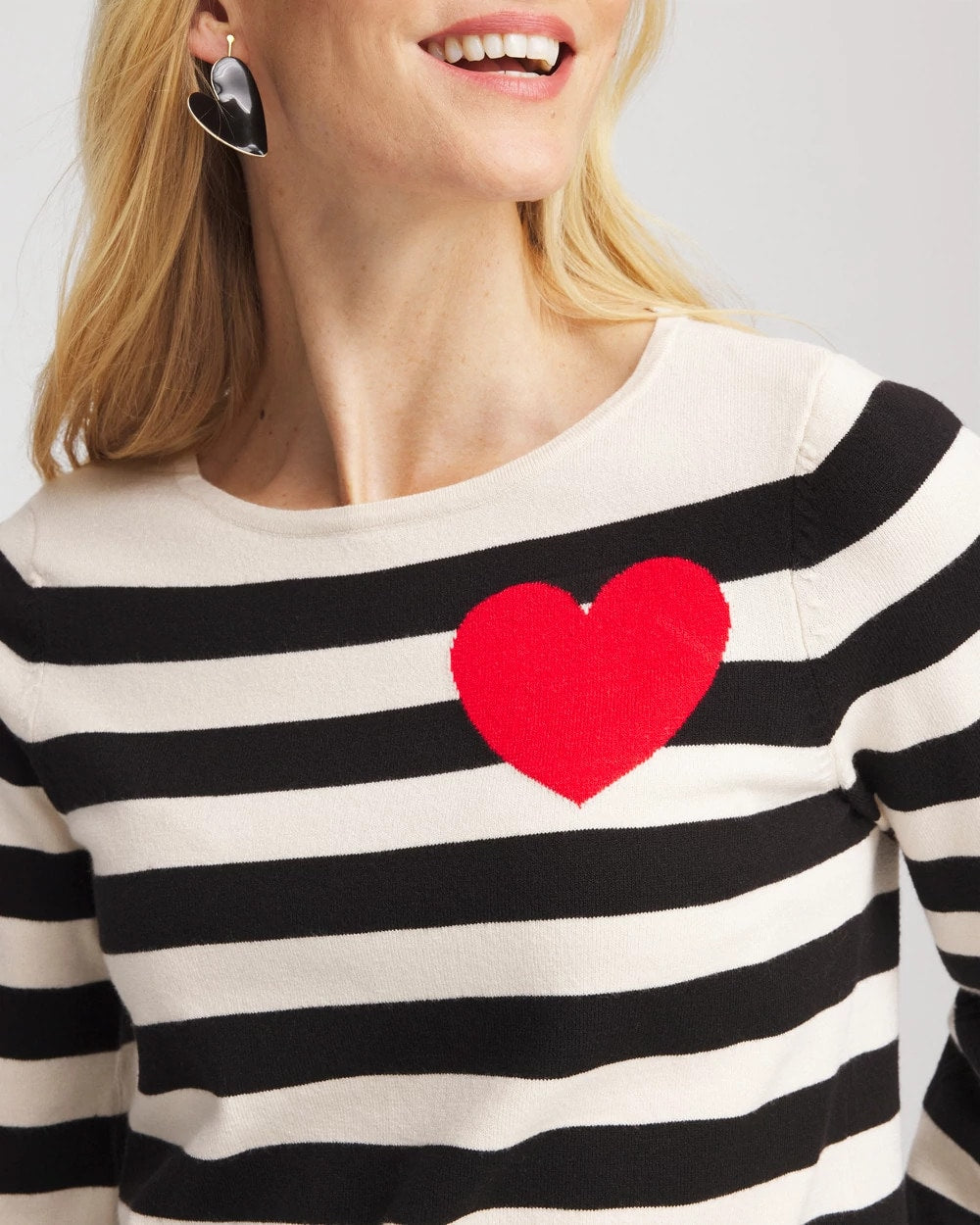 Chico's Women | Striped V-Day Pullover ENGLISH CREAM