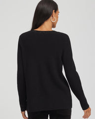 Chico's Women | Embellished V-Neck Pullover Sweater BLACK
