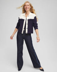 Chico's Women | Colorblock Cardigan Jacket PASSPORT BLUE