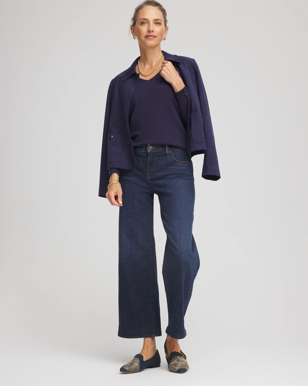 Chico's Women | Ella V-Neck Pullover Sweater PASSPORT BLUE
