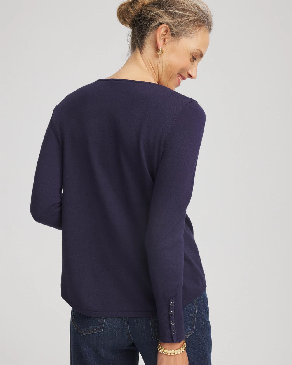 Chico's Women | Ella V-Neck Pullover Sweater PASSPORT BLUE