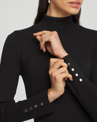 Chico's Women | Ella Button Cuff Turtleneck Sweater BLACK