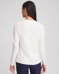 Chico's Women | Button Shoulder Crewneck Pullover ECRU