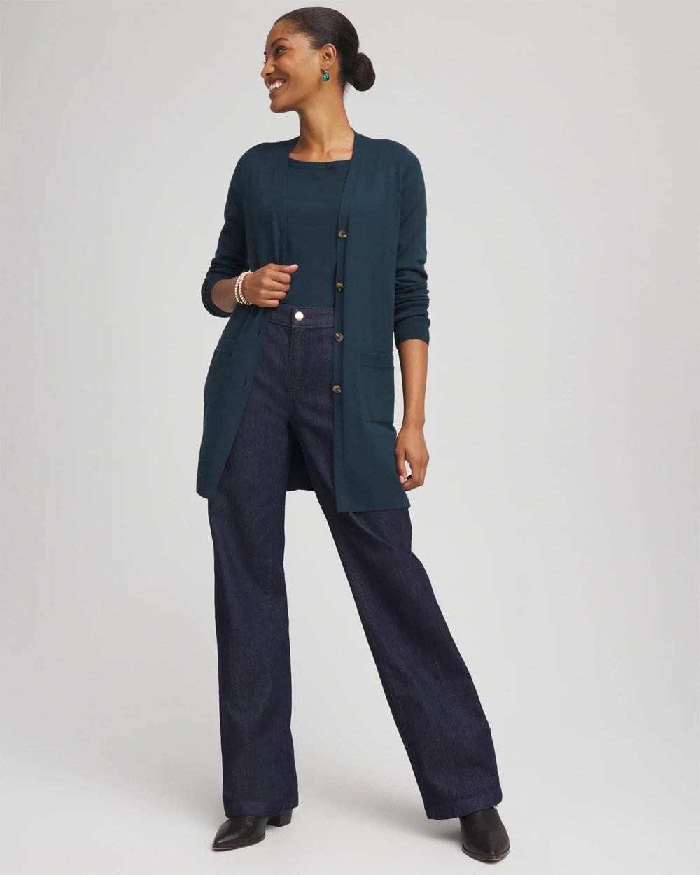 Chico's Women | Ella Boatneck Sweater TEAL SHADOW