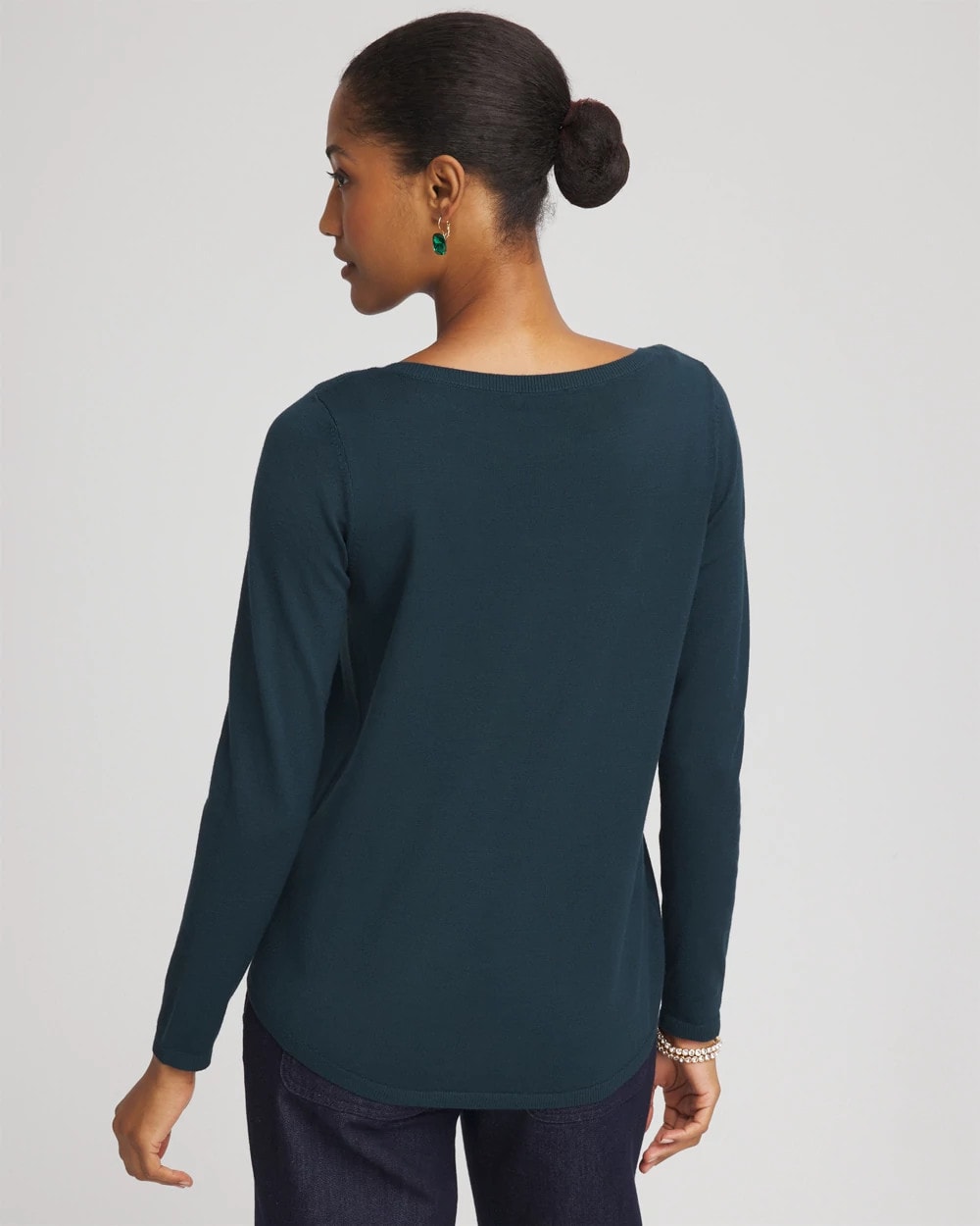 Chico's Women | Ella Boatneck Sweater TEAL SHADOW