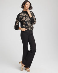 Chico's Women | Bryne Jacquard Mockneck Pullover BLACK