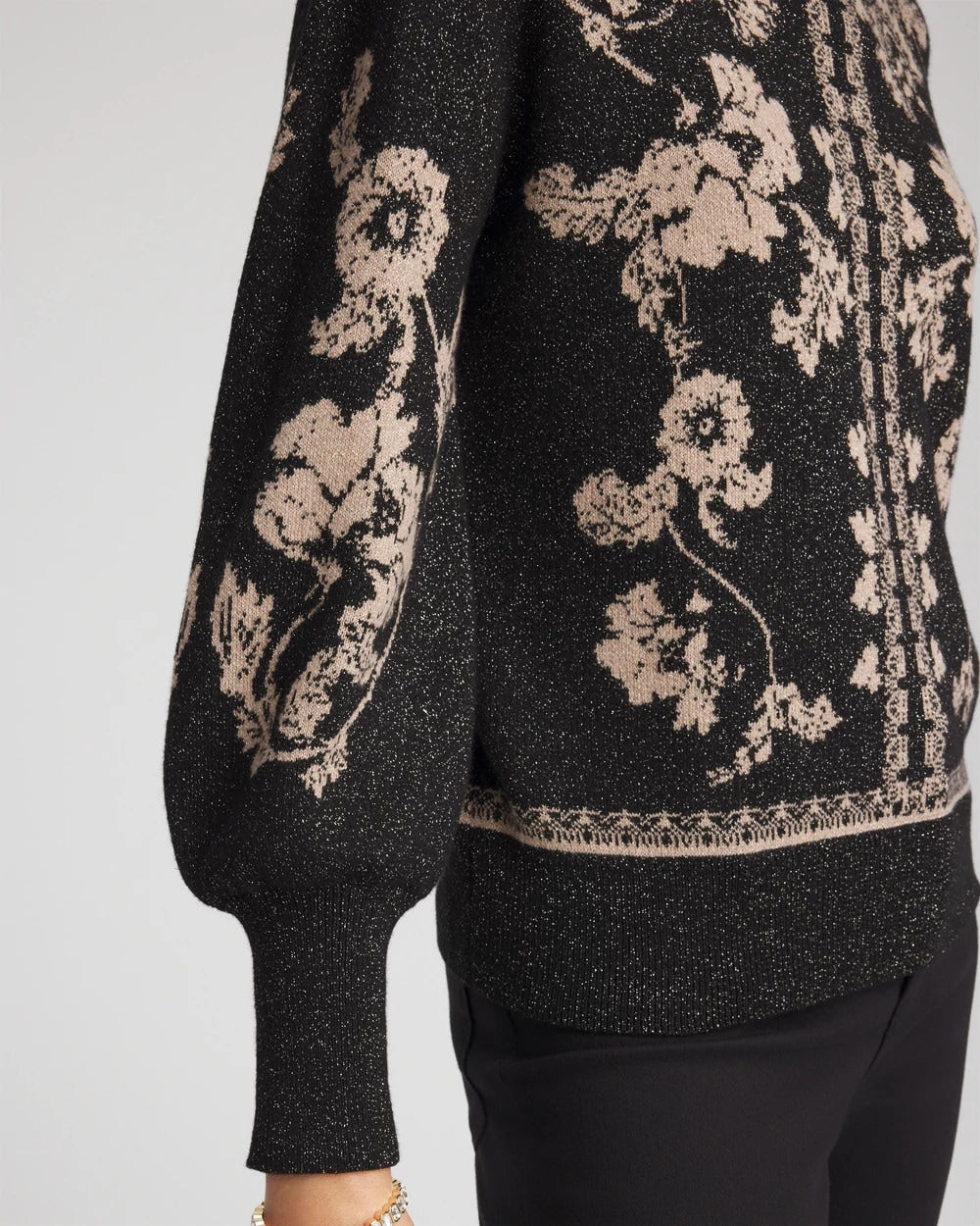Chico's Women | Bryne Jacquard Mockneck Pullover BLACK