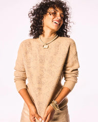 Chico's Women | Jacquard Mockneck Pullover CHAMPAGNE FIZZ