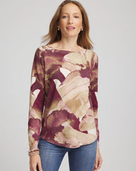 Chico's Women | Ella Ocean Glitz Boatneck Sweater PURPLE ROYALE