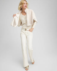 Chico's Women | Ella Foiled V-Neck Sweater ENGLISH CREAM