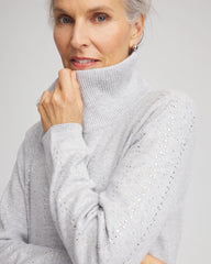 Chico's Women | Zenergy® Luxe Diamante Zip Cardigan FROSTED GRAY HEATHER