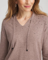 Chico's Women | Zenergy® Luxe Rhinestone Sweater TAUPE HEATHER