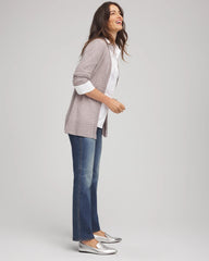 Chico's Women | Cashmere Pearl-Trim Cardigan TAUPE HEATHER