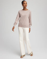 Chico's Women | Embroidered Pull-Over Boatneck Sweater ROCKY MOUNTAIN
