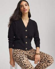 Chico's Women | Relaxed-Fit Button-Front Cardigan BLACK