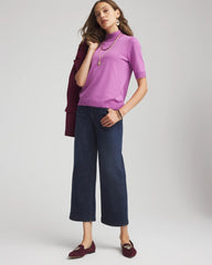Chico's Women | Ella Elbow Sleeve Mockneck Sweater GOOSEBERRY